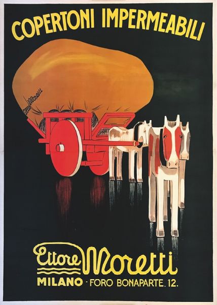 COPERTONI IMPERMEABILI ETTORE MORETTI, MILANO  - Auction Vintage Posters - Digital Auctions