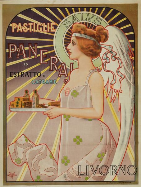 PASTIGLIE PANERAJ ED ESTRATTO DI CATRAME, LIVORNO  - Auction Vintage Posters - Digital Auctions