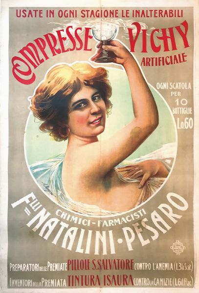 USATE IN OGNI STAGIONE LE INALTERABILI COMPRESSE VICHY &  F.LLLI NATALINI PESARO  - Auction Vintage Posters - Digital Auctions