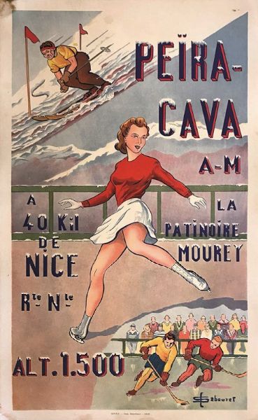 PEIRA-CAVA / A 40 KM DE NICE LA PATINOIRE MOUREY  - Auction Vintage Posters - Digital Auctions