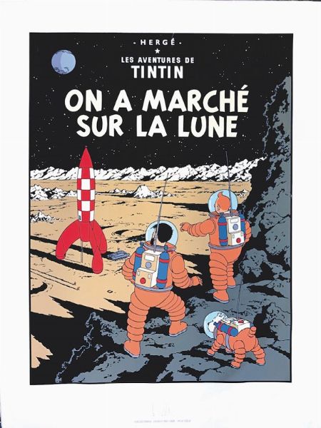 TINTIN ON A MARCHE  SUR LA LUNE  - Auction Vintage Posters - Digital Auctions