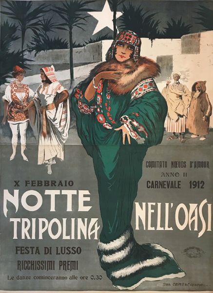 NOTTE TRIPOLINA NELL OASI&  CARNEVALE 1912  - Asta Manifesti d'epoca - Digital Auctions