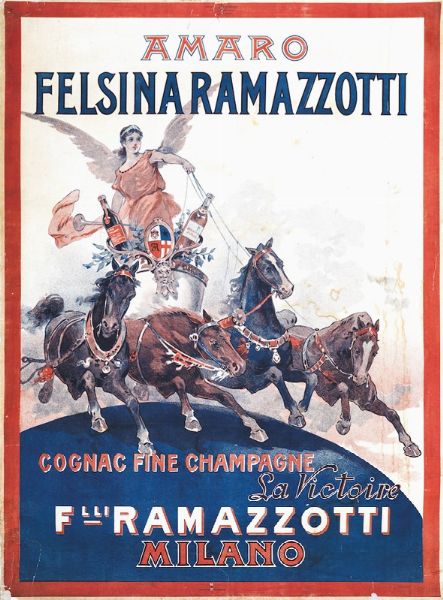 AMARO FELSINA RAMAZZOTTI / COGNAC FINE CHAMPAGNE  - Auction Vintage Posters - Digital Auctions