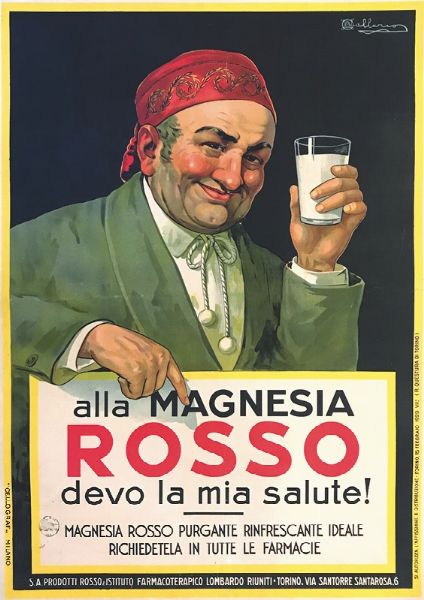 ALLA MAGNESIA ROSSO DEVO LA MIA SALUTE!  - Auction Vintage Posters - Digital Auctions