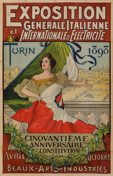 EXPOSITION INTERNATIONALE D ELECTRICITE  TURIN.  - Auction Vintage Posters - Digital Auctions