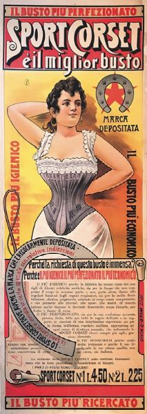 IL BUSTO PIU  PERFEZIONATO / SPORT CORSET E  IL MIGLIOR BUSTO  - Auction Vintage Posters - Digital Auctions