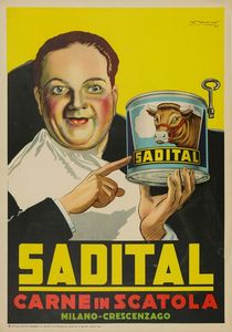SADITAL CARNE IN SCATOLA / BRUNALPINA LA VERA CARNE DI BUE IN SCATOLA  - Auction Vintage Posters - Digital Auctions