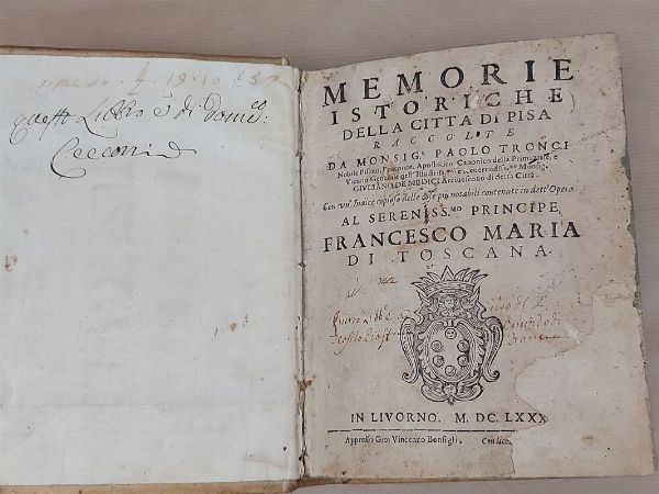 Memorie istoriche della citta di Pisa  - Auction Old books - Digital Auctions