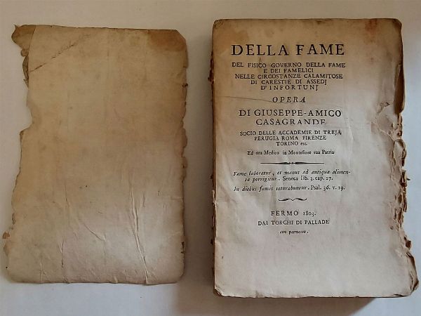 Della fame  - Auction Old books - Digital Auctions