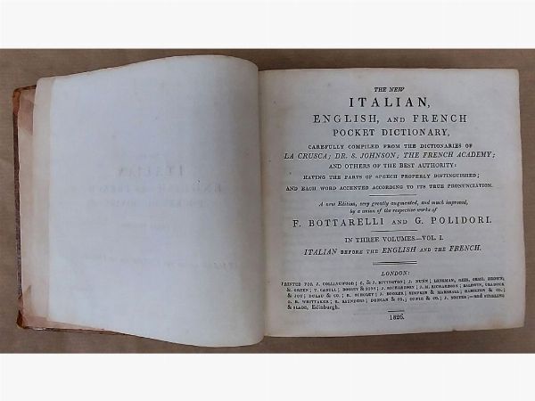 The new Italian Engish, and French Pocket Dictionary  - Auction Old books - Digital Auctions