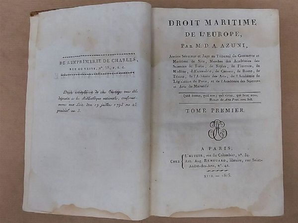 Droit maritime de l'Europe  - Asta Libri Antichi - Digital Auctions