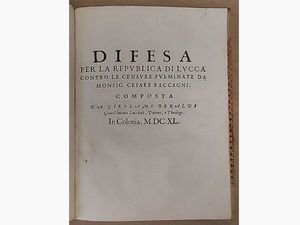 Relatione di alcuni successi occorsi alla Repubblica di Lucca  - Asta Libri Antichi - Digital Auctions