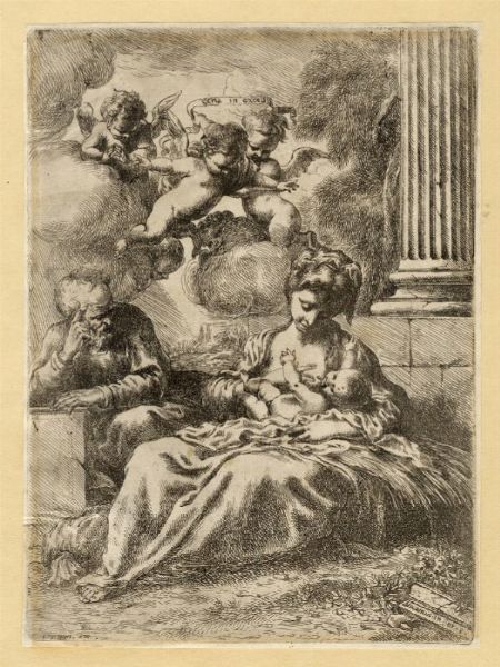 Sacra Famiglia con la Vergine che allatta.  - Auction Graphics & Books - Digital Auctions