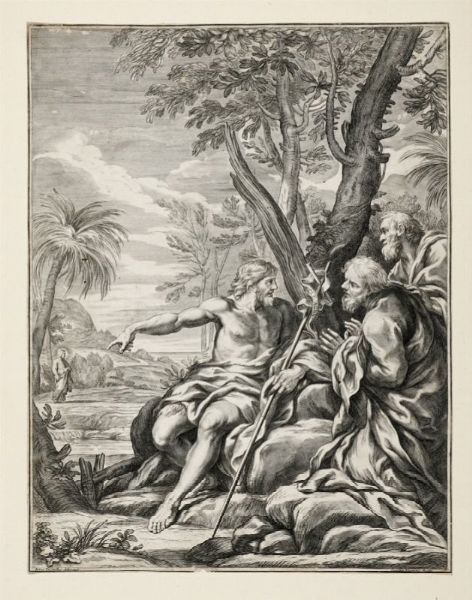 San Giovani Battista indica Cristo ai suoi seguaci.  - Auction Graphics & Books - Digital Auctions