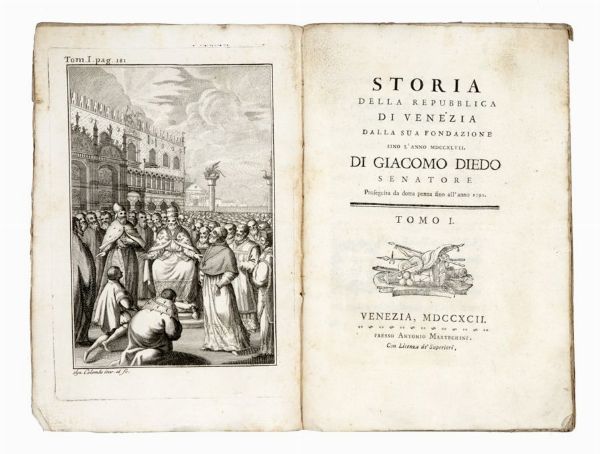 Storia della repubblica di Venezia dalla sua fondazione sino l'anno MDCCXCII... Tomo I (-XV).  - Auction Graphics & Books - Digital Auctions