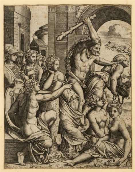 Ercole per ordine di Apollo scaccia l'Invidia dal tempio delle Muse.  - Auction Graphics & Books - Digital Auctions