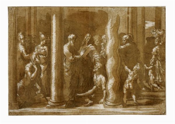 Pietro e Giovanni guariscono gli infermi presso la porta del tempio.  - Auction Graphics & Books - Digital Auctions