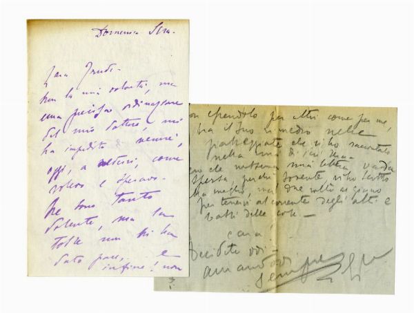 2 lettere autografe - una firmata - inviate a Gertrude von Huegelal.  - Auction Graphics & Books - Digital Auctions