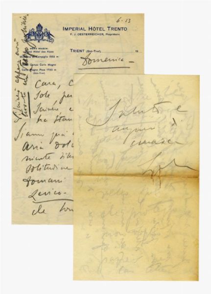 2 lettere autografe firmate inviate a Gertrude von Huegelal.  - Auction Graphics & Books - Digital Auctions
