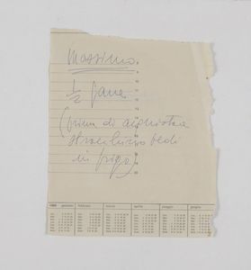 Comunicazione su foglio di calendario, 1975  - Auction Modern and Contemporary Art | Cambi Time - Digital Auctions