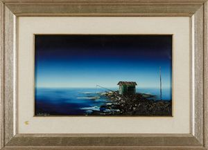 Capanno, pescatori su isolotto, 1979  - Auction Modern and Contemporary Art | Cambi Time - Digital Auctions