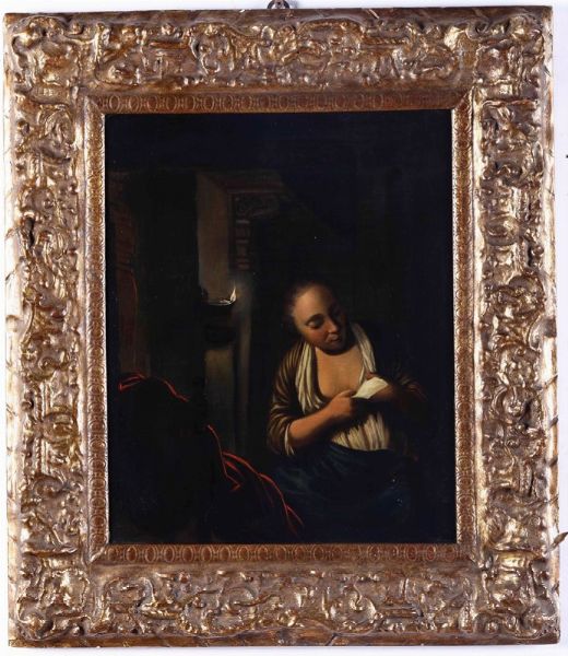 Notturno con figura femminile in un interno  - Auction Old Masters | Cambi Time - Digital Auctions