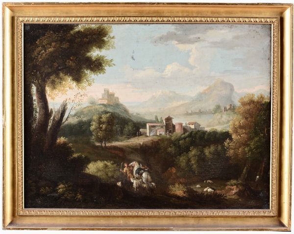 Paesaggio con pastore e borghi sullo sfondo  - Auction Old Masters | Cambi Time - Digital Auctions