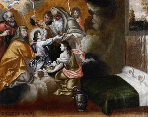 Ex voto con santi ed angeli  - Asta Dipinti Antichi | Cambi Time - Digital Auctions