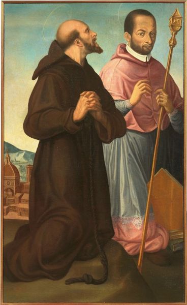 San Carlo Borromeo, San Francesco e altri due Santi  - Auction Important Old Masters Paintings - Digital Auctions