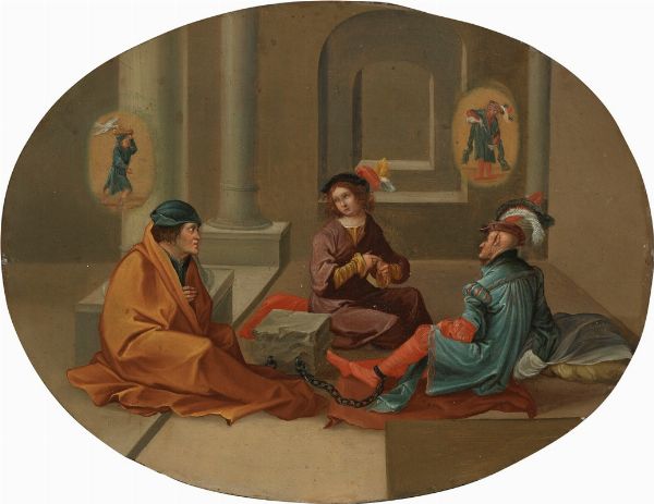 Scena allegorica dal Vecchio Testamento (Giuseppe interpreta i sogni dei prigionieri)  - Auction Important Old Masters Paintings - Digital Auctions
