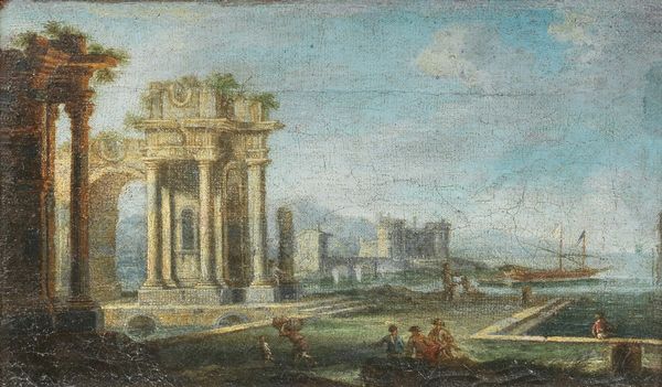 Due dipinti a soggetto Paesaggio con veduta di porto e rovine  - Auction Important Old Masters Paintings - Digital Auctions
