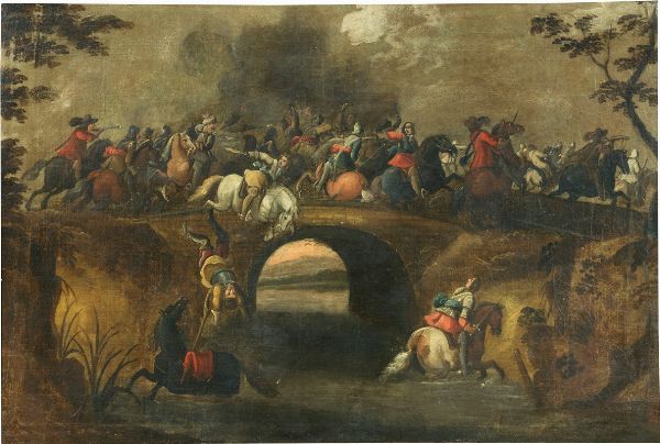 Battaglia di cavalleria su un ponte  - Auction Important Old Masters Paintings - Digital Auctions