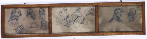 Scuola del XIX secolo Studi di figure maschili e femminili  - Auction Old Masters - Digital Auctions