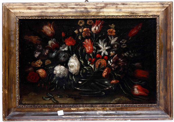 Scuola del XVIII secolo Nature morte con fiori e frutti  - Auction Old Masters - Digital Auctions