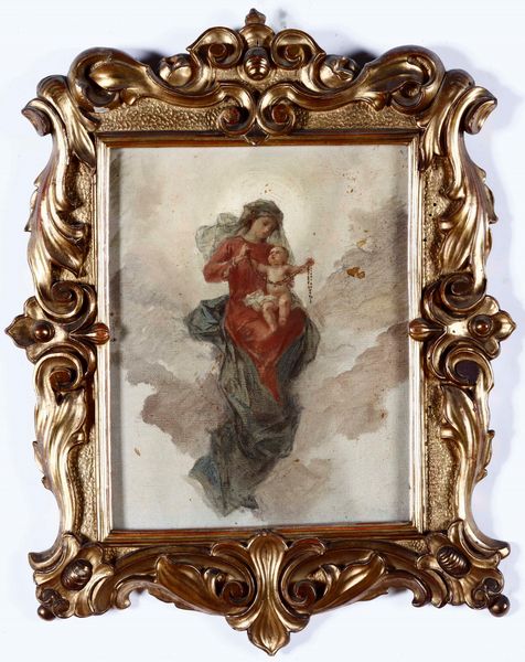 Scuola del XIX secolo Madonna del rosario  - Auction Old Masters - Digital Auctions