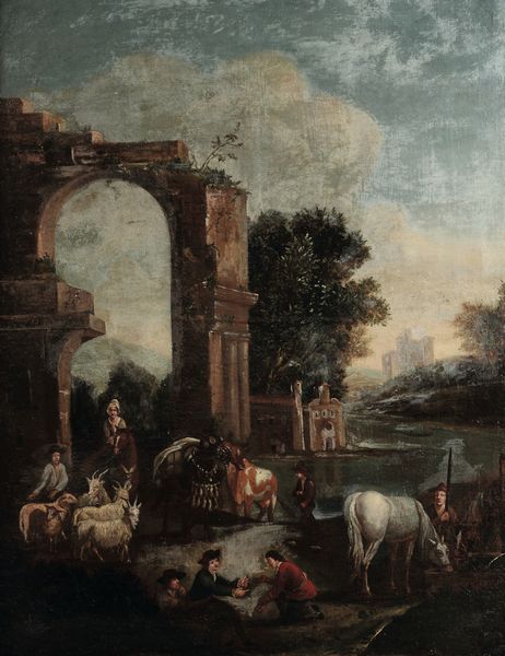 Scuola fiamminga del XVII secolo Paesaggi con pastori e armenti  - Auction Old Masters - Digital Auctions