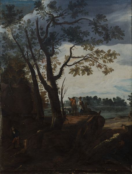 Scuola del XVIII secolo Paesaggio con coppia di contadini  - Auction Old Masters - Digital Auctions