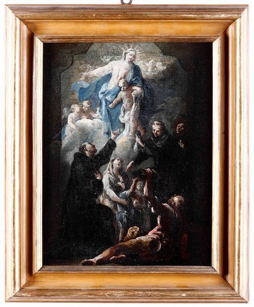 Giovanni Camillo Sacrestani (1660 - 1731), ambito di Madonna con Bambino e altri santi  - Auction Old Masters - Digital Auctions