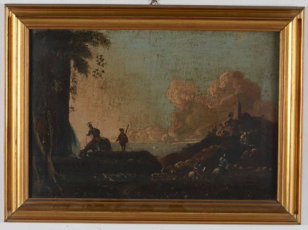 Scuola del XVIII secolo Paesaggio con soldati  - Auction Old Masters - Digital Auctions