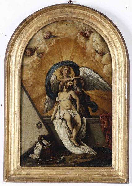 Scuola del XVII secolo Cristo sorretto da un angelo  - Auction Old Masters - Digital Auctions