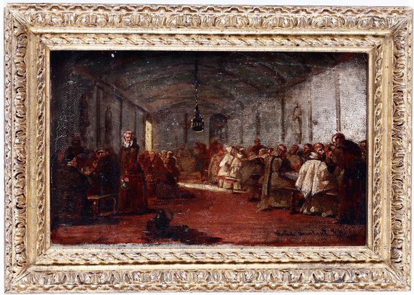 Scuola del XIX secolo Scena di interno con frati  - Auction Old Masters - Digital Auctions