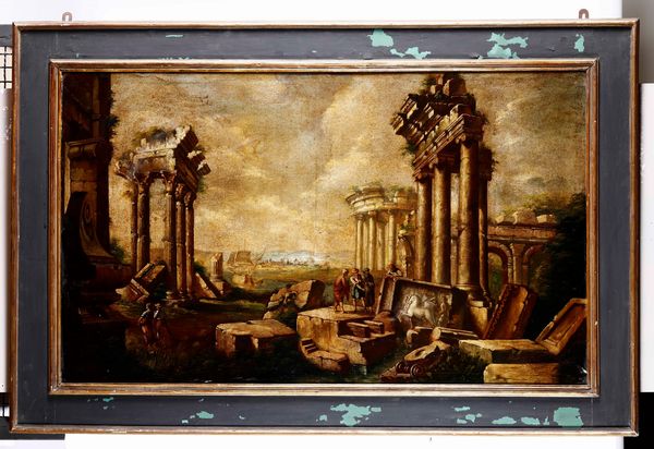 Scuola italiana del XVIII secolo Capricci con rovine classiche e figure  - Auction Old Masters - Digital Auctions