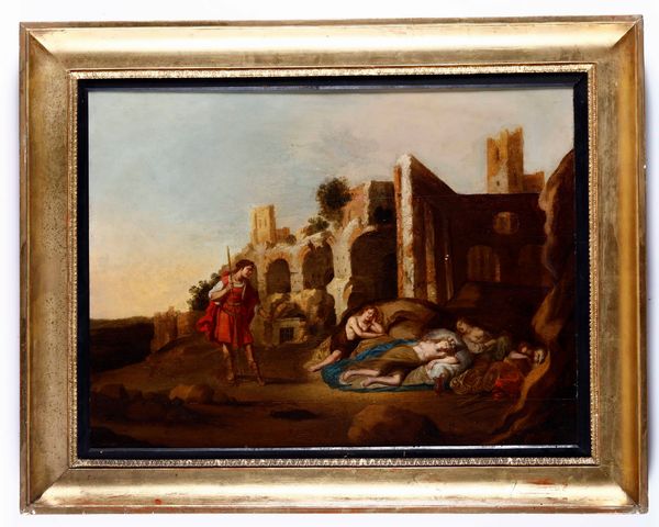 Scuola romana del XVII secolo Scena allegorica  - Auction Old Masters - Digital Auctions