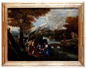 Scuola del XVIII secolo Il ritrovamento di Mos  - Auction Old Masters - Digital Auctions
