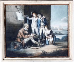 Scuola del XVIII secolo Mendicante e fanciulli  - Auction Old Masters - Digital Auctions