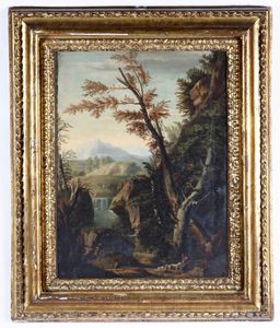 Scuola romana del XVIII secolo Paesaggio con pastore  - Auction Old Masters - Digital Auctions