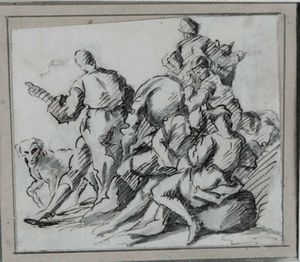 Scuola italiana del XVIII secolo Figure di cacciatori con cane  - Auction Old Masters - Digital Auctions