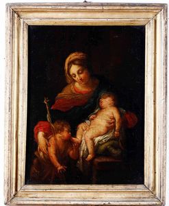 Scuola italiana del XVIII secolo Madonna con Bambino e San Giovannino  - Auction Old Masters - Digital Auctions