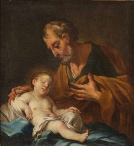 Scuola del XVII secolo San Giuseppe con il Bambino  - Auction Old Masters - Digital Auctions