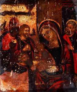 Scuola veneto-cretese del XVII secolo Adorazione dei Magi  - Asta Dipinti Antichi | Cambi Time - Digital Auctions
